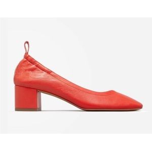 Everlane The Italian Leather Day Heel Red Block Pumps High Heel Size 6